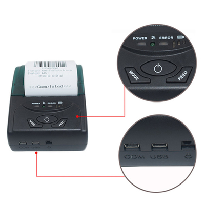QR Kod Makbuz Baskısı için 58mm Kablosuz Taşınabilir Yazıcılar Termal Yazıcı Bluetooth Mini